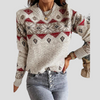 Women’s Geometric Print Long-Sleeve Sweater