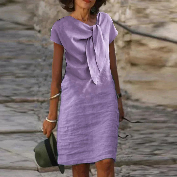 Women's Elegant Short Sleeve Sheath Dress (Mini Length)