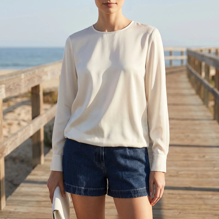 VinturaHigh-Waisted Denim Shorts