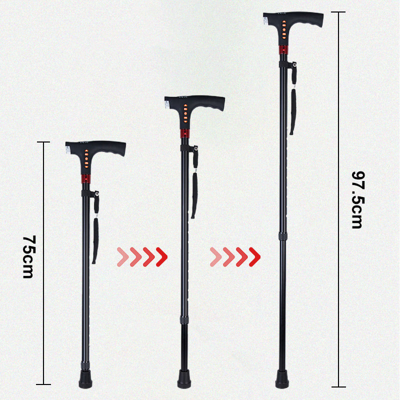 Smart Walking Stick | Radio Emergency Alarm with LED Light | Adjustable