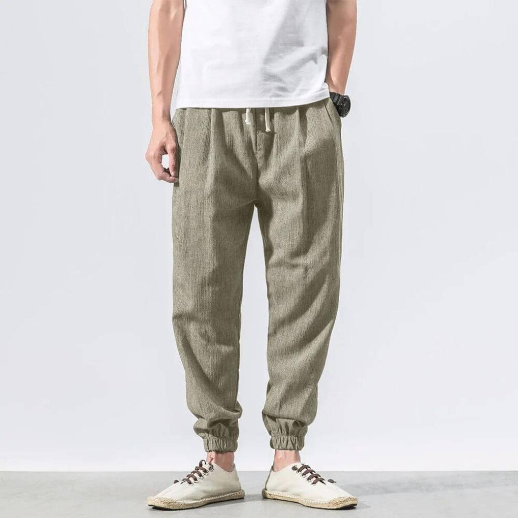 Men’s cottonmix-Linen Comfort Pants – Lightweight Everyday Wear