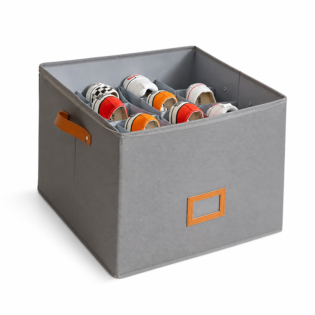 Foldable Shoe Organiser — Breathable, Space-Saving Wardrobe Storage
