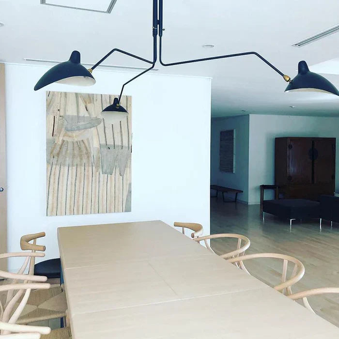 Schwarze Deckenlampe mit schwenkbaren Armen – modernes Design