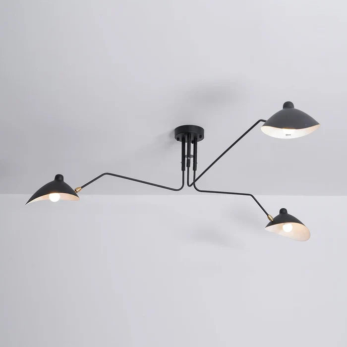 Schwarze Deckenlampe mit schwenkbaren Armen – modernes Design
