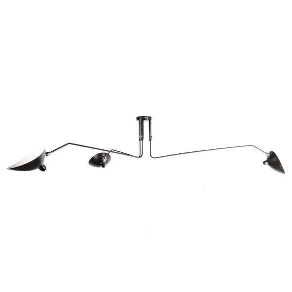 Schwarze Deckenlampe mit schwenkbaren Armen – modernes Design