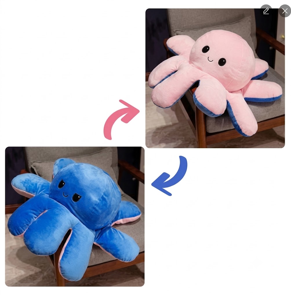 Freundlicher Plüsch-Oktopus für die Kleinsten