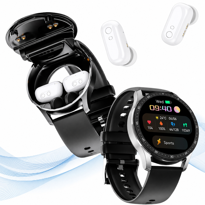 PrestigeTrack EchoWrist | Smartwatch mit Bluetooth-Kopfhörern für Fitness- und Gesundheitsüberwachung