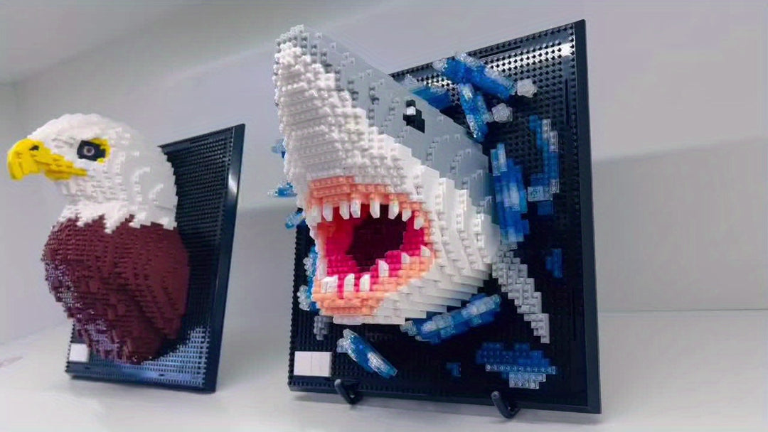 3D Creative Building Blocks – Shark and Eagle Collection