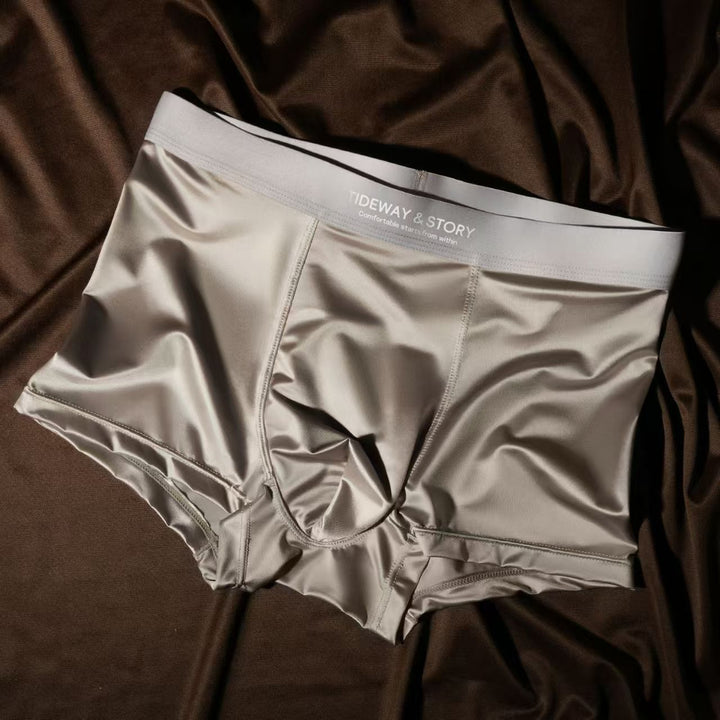 Ice Silk Mens Underwear Light Luxury Satin Boxers