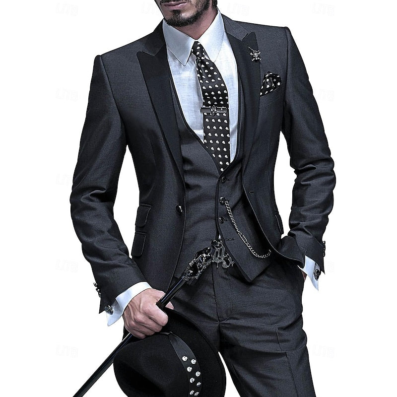 Elegant, Tailored Three-Piece Men's Suit for Special Occasions