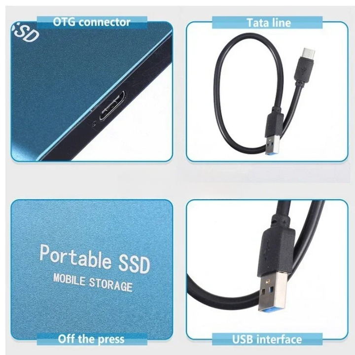 Portable High‑Speed SSD Storage, USB‑C, 1050 MB/s (64 GB)