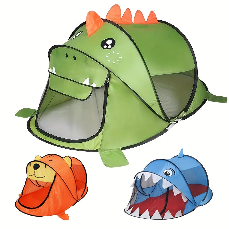 Pop-Up Play Tent Set for Kids with Dinosaurs, Sharks and Bears with UPF 50 Sun Protection – Breathable and Portable for Babies and Toddlers