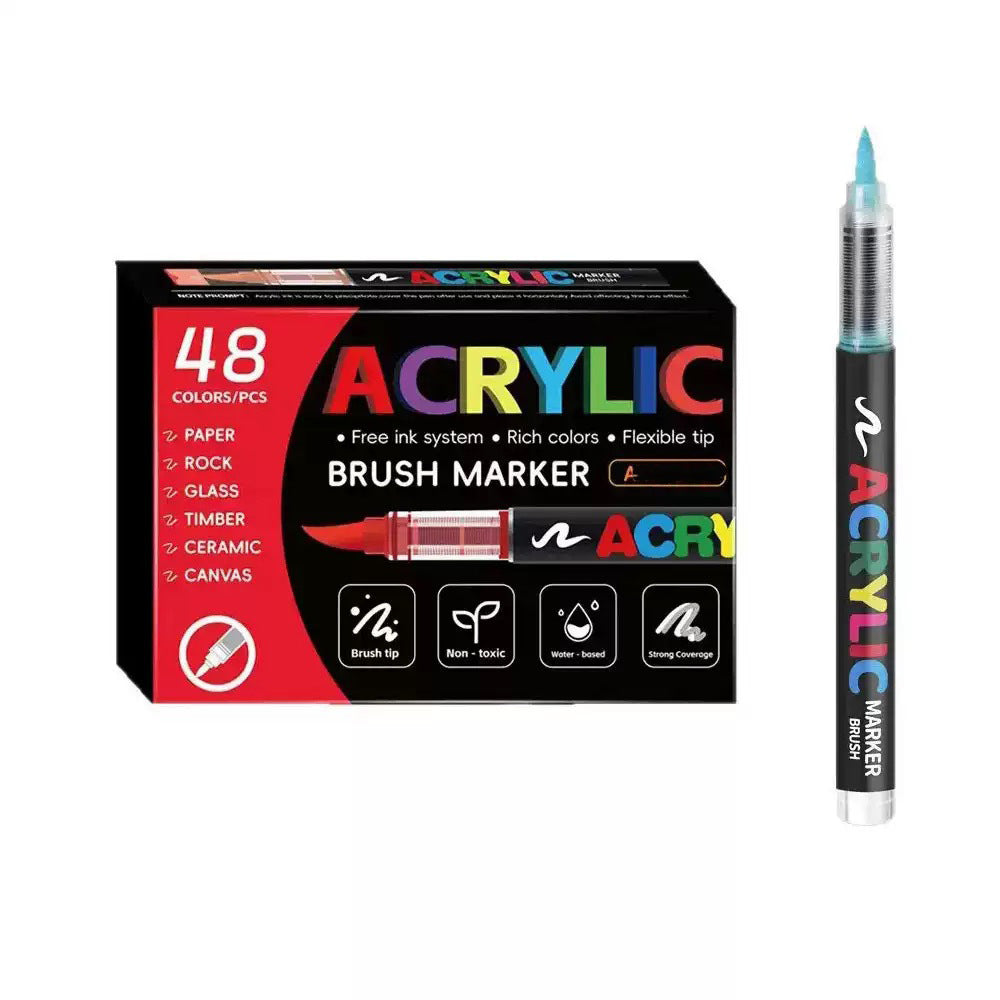 Direct-liquid Acrylic Soft-tip Black Rod Opaque Layerable Coloring Pen
