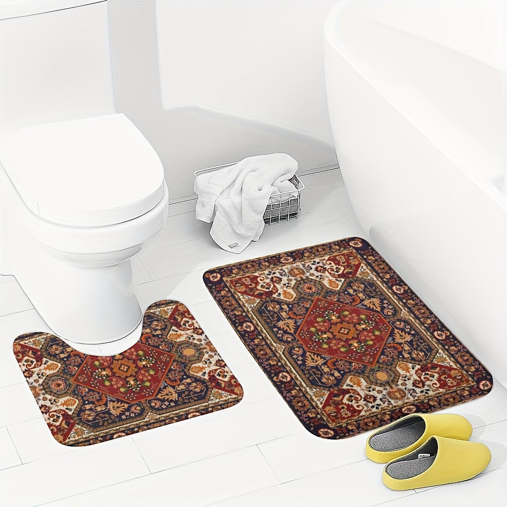 Persian-Inspired Bath Mat Set – Absorbent and Non-Slip