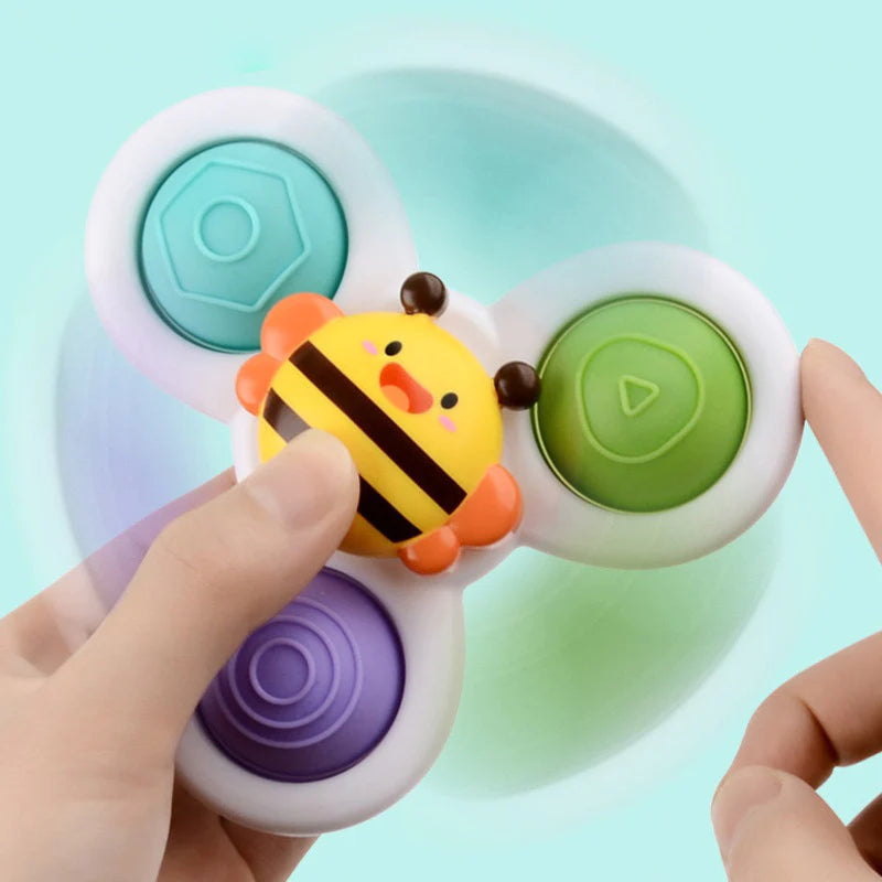 PurePlay Montessori-Spinner-Spielzeug | Sensorisches Spielzeug mit Saugnapf für Kinder – ideal für Tische, Fenster und Hochstühle