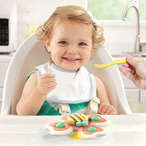 PurePlay Montessori Spinner Toy | Suction Cup Sensory Toy for Babies – Great for Tables, Windows and Highchairs