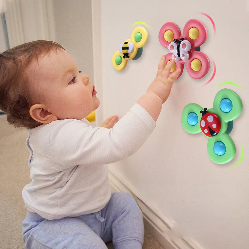 PurePlay Montessori-Spinner-Spielzeug | Sensorisches Spielzeug mit Saugnapf für Kinder – ideal für Tische, Fenster und Hochstühle