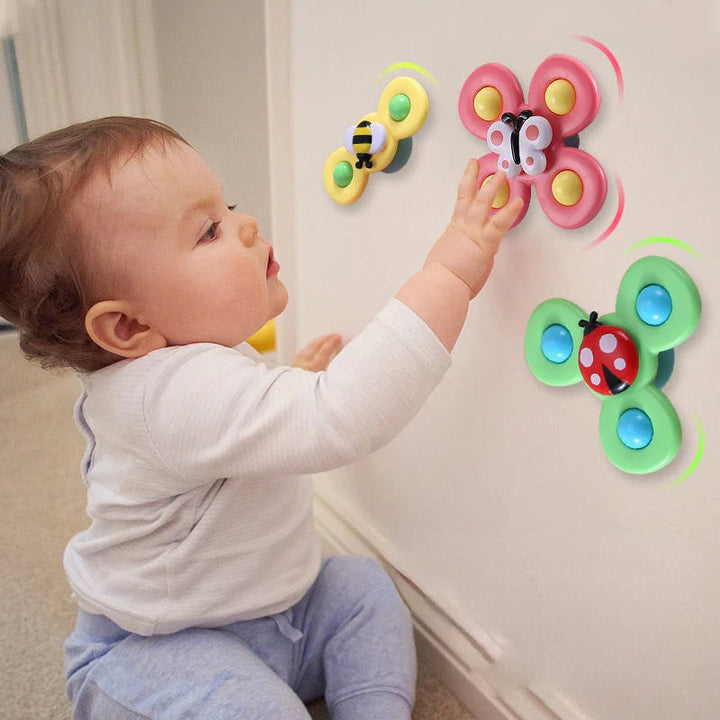 PurePlay Montessori-Spinner-Spielzeug | Sensorisches Spielzeug mit Saugnapf für Kinder – ideal für Tische, Fenster und Hochstühle