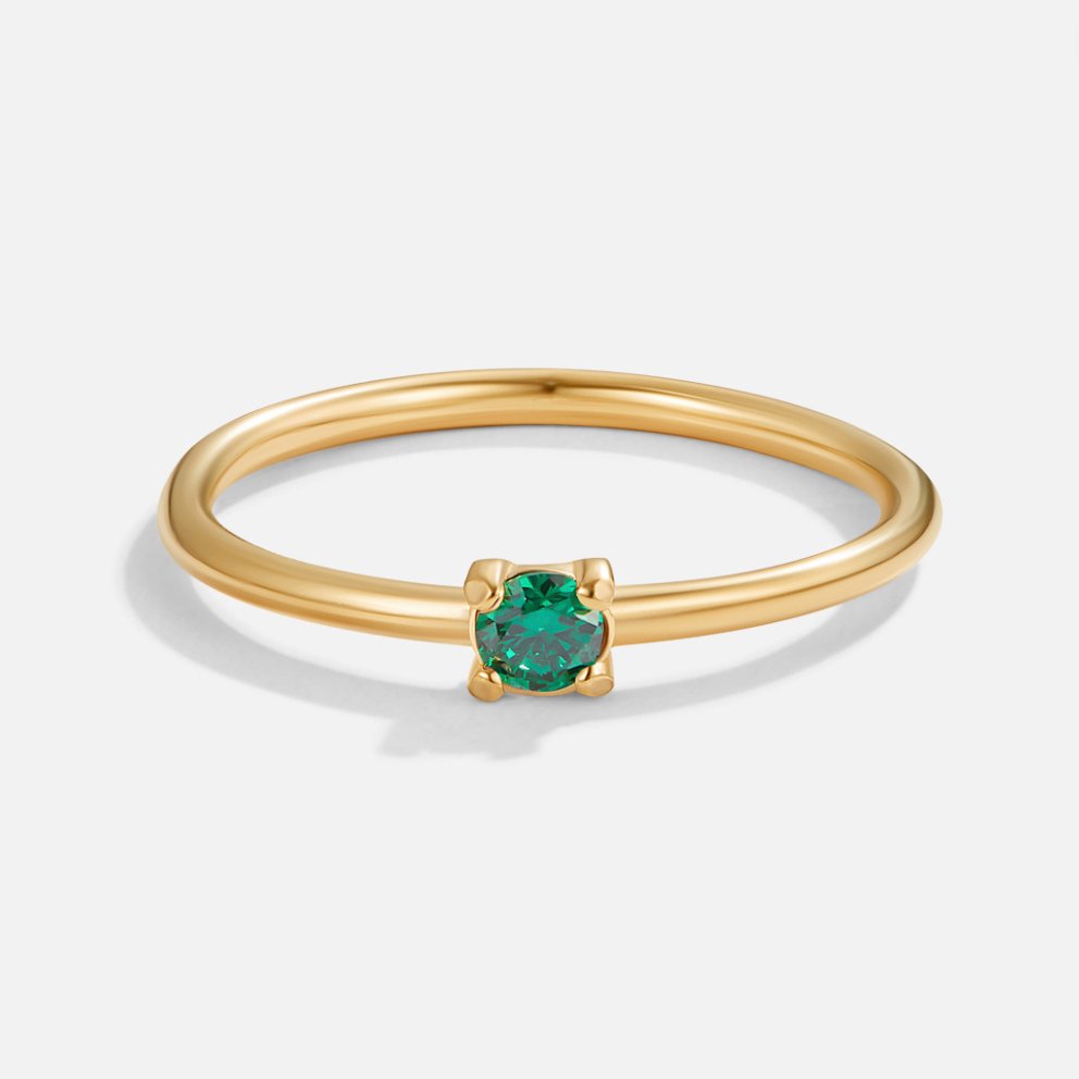Soft gold ring with birthstone