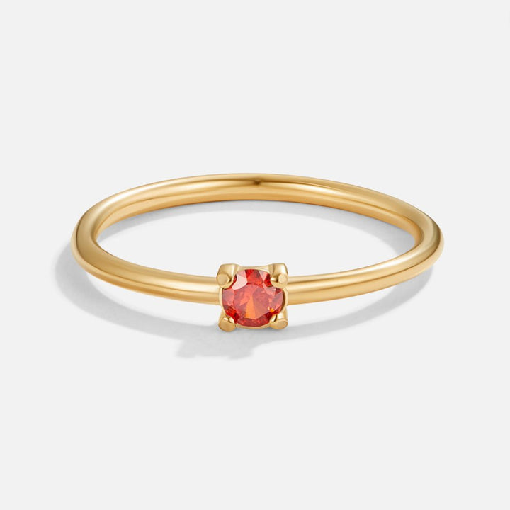 Soft gold ring with birthstone