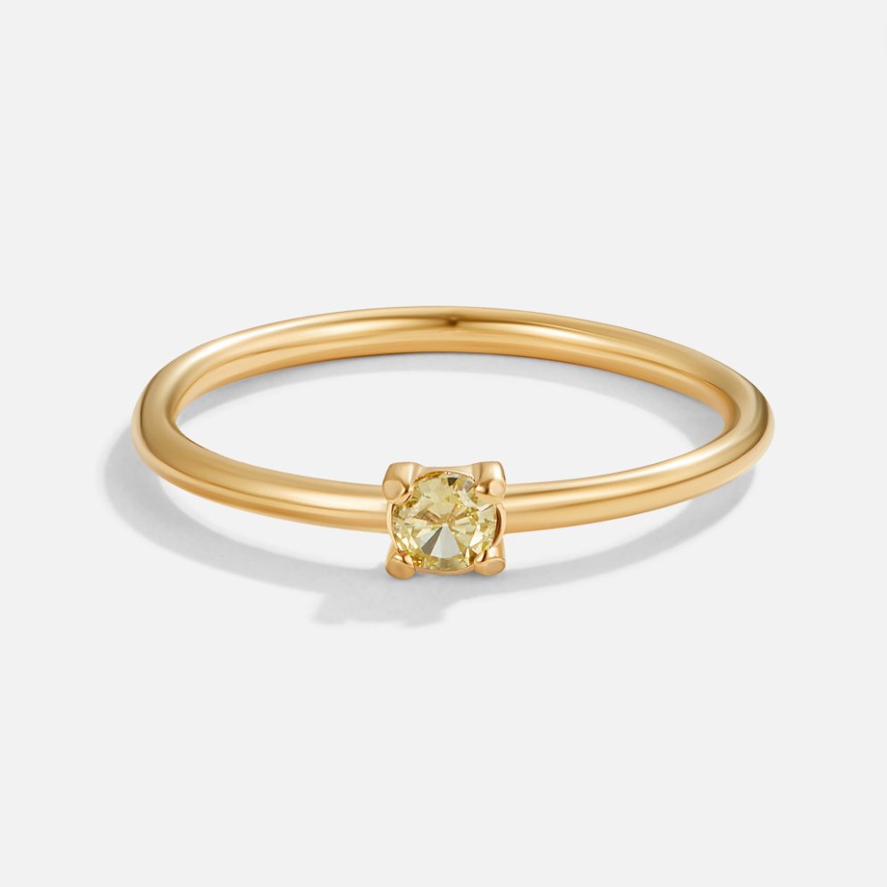 Soft gold ring with birthstone