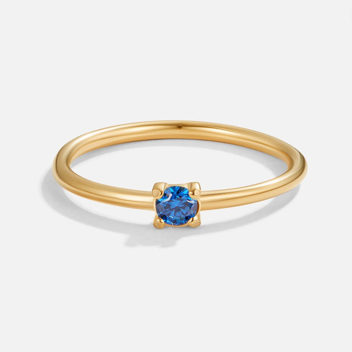Soft gold ring with birthstone