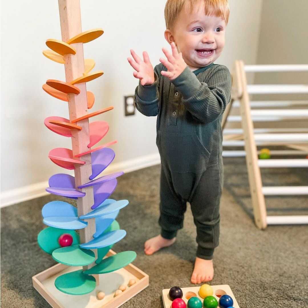 Rainbow Tree Wooden Toy – Educational and Natural Fun