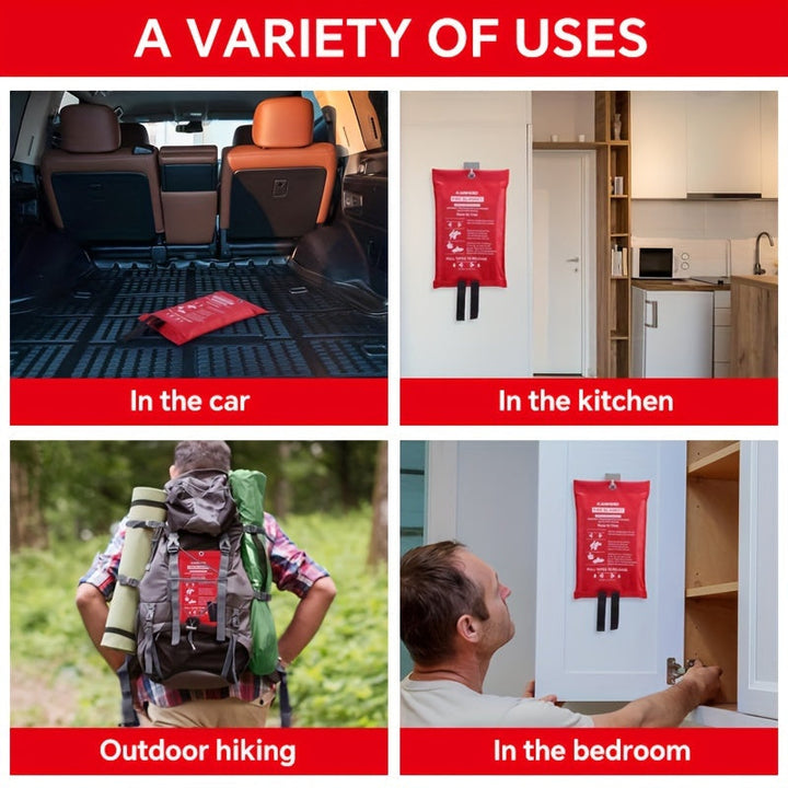 Emergency Fire Blanket for Homes and Businesses – Fireproof Fire Blanket for Kitchen, Office and Car