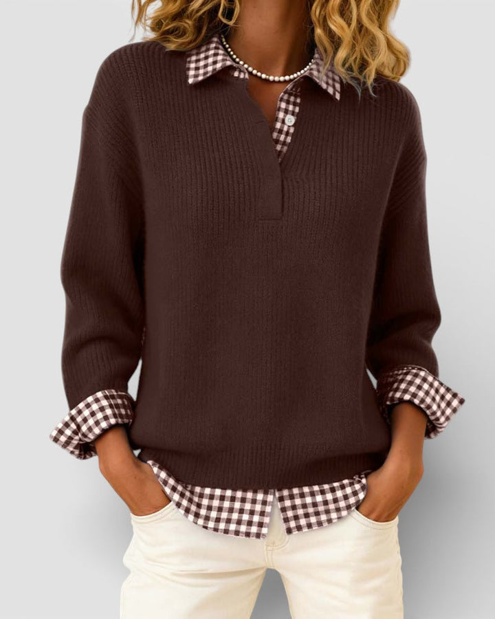 Smart Knitted V-Neck Jumper