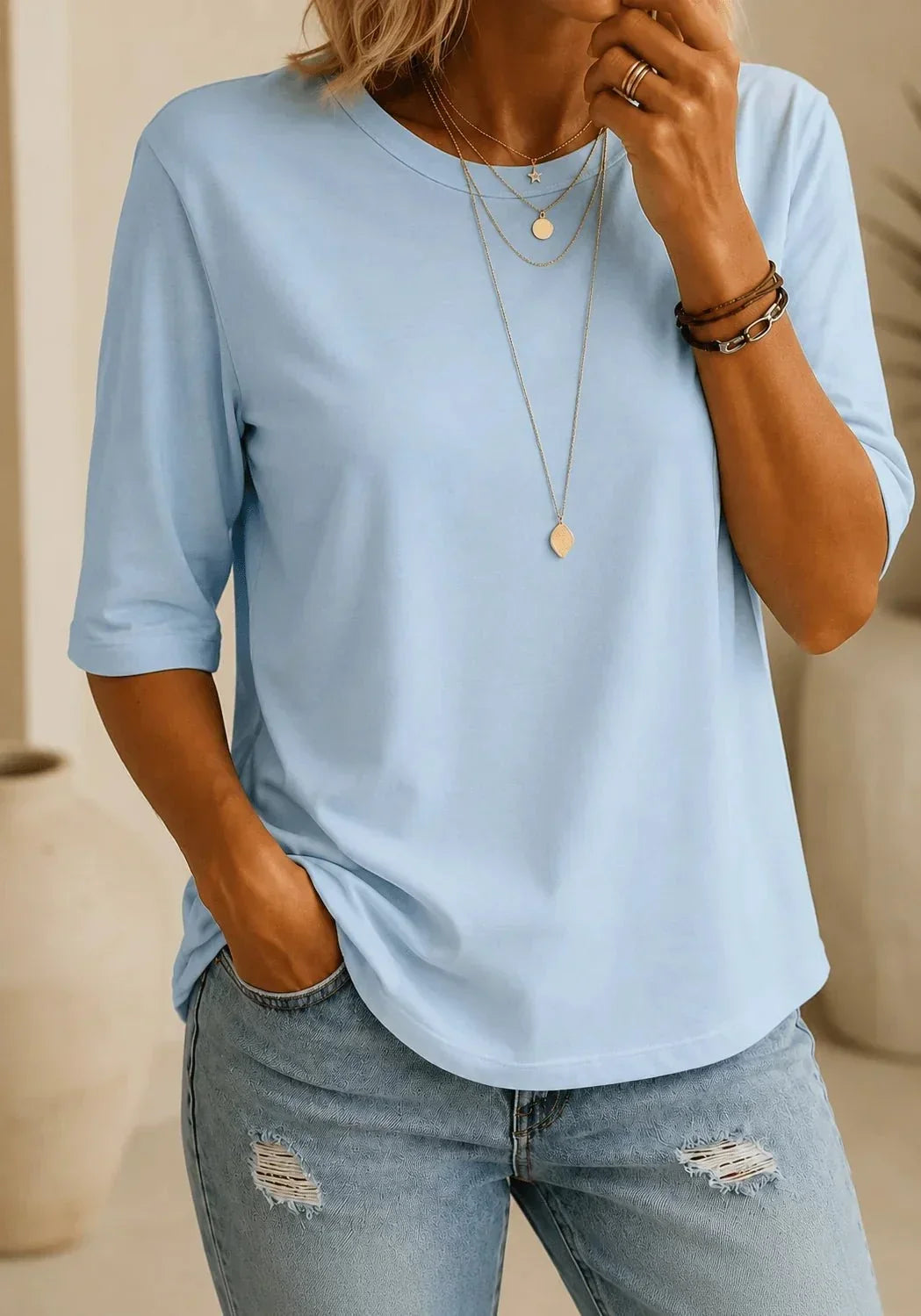 Essential Comfort T-Shirt - Classic Short-Sleeved Crew-Neck Basic