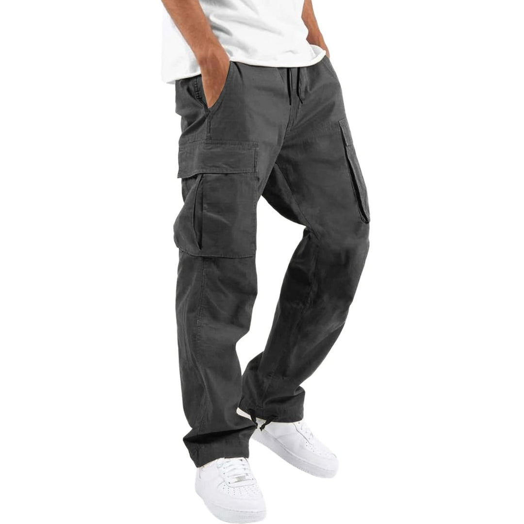 Men's Multi-Pocket Trousers with Adjustable Waist