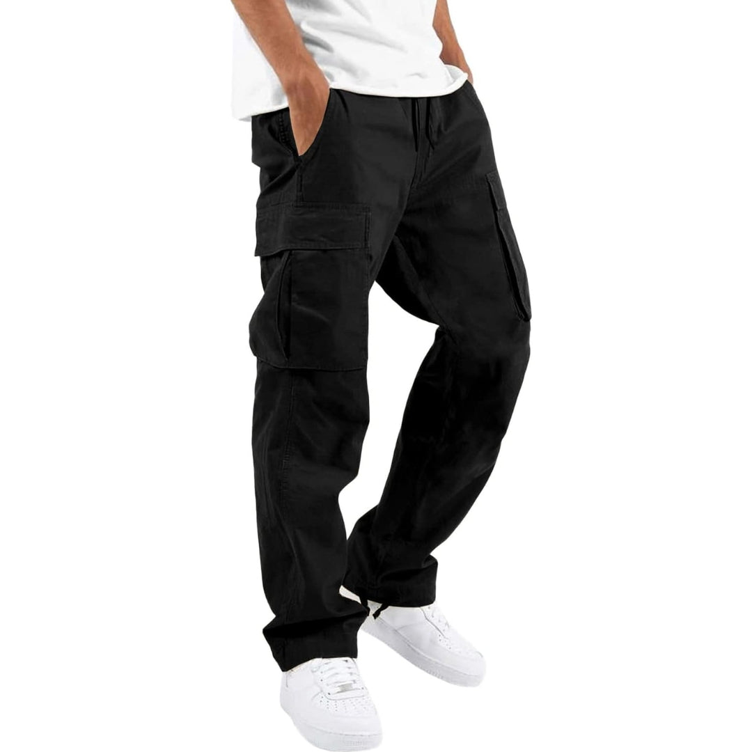 Men's Multi-Pocket Trousers with Adjustable Waist