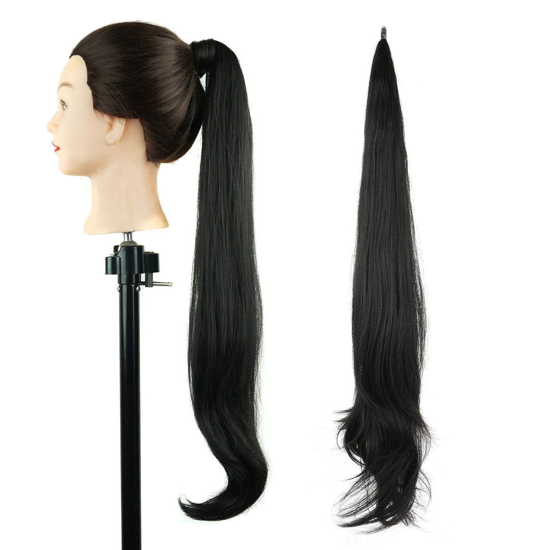 Flexible Synthetic Long Ponytail Wrapped Around Polish Curly Ponytail For Women