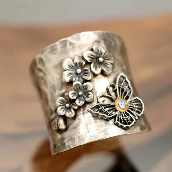 Bee Flower Butterfly Wide Ring