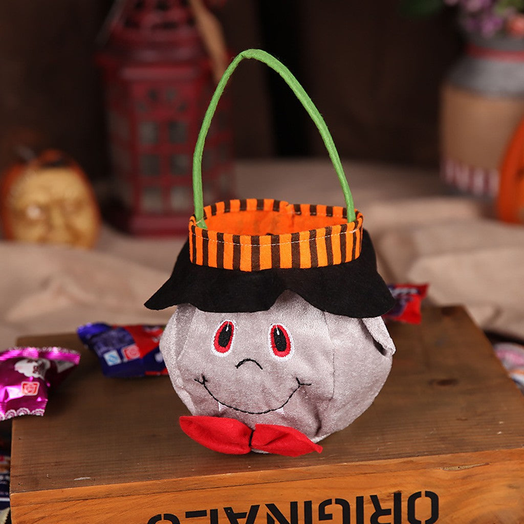 Cute Halloween Candy Bag Halloween Pumpkin Pattern Portable Handbag Cosplay Props Gift Basket Kids Gifts — image 4