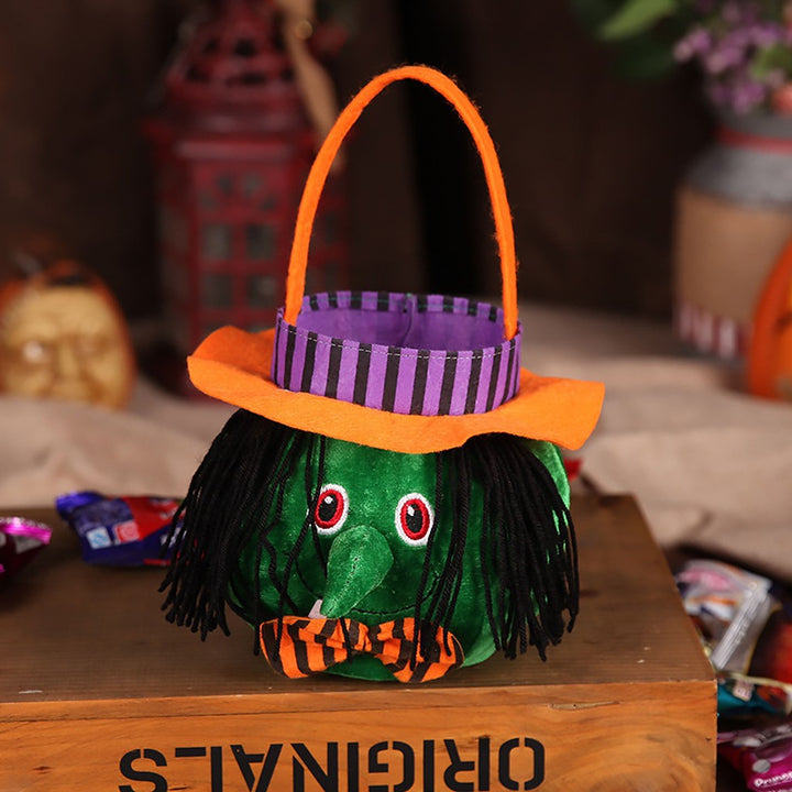 Cute Halloween Candy Bag Halloween Pumpkin Pattern Portable Handbag Cosplay Props Gift Basket Kids Gifts — image 5
