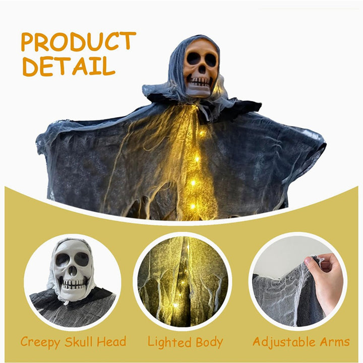 Halloween Decorations Horror Hanging Ghost Skull Skeleton Prop Perfect For Home Outdoor Yard Party Supplies Festival Decorations — image 6