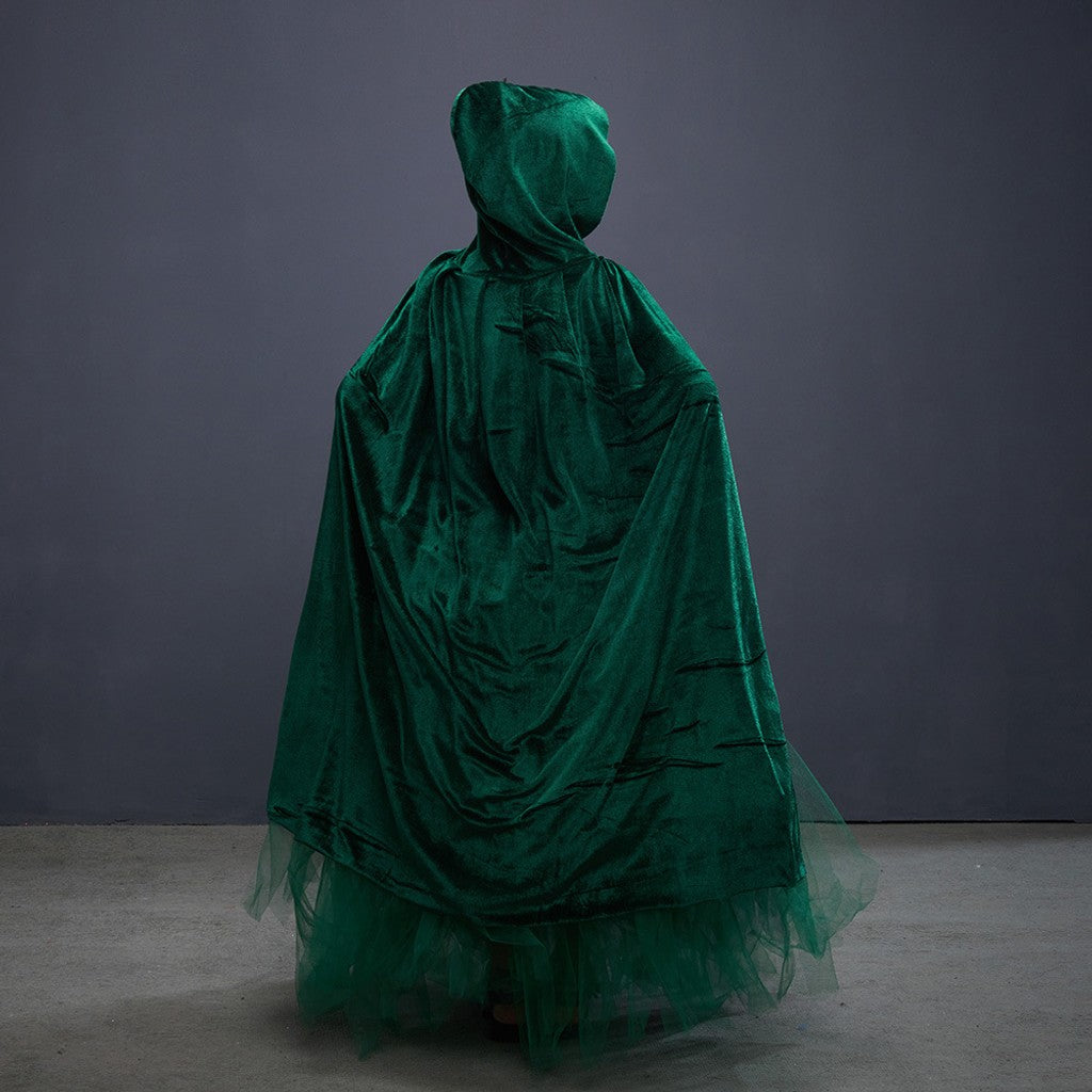 Halloween Costume Witch Children Dress Cloak Broom Set — image 4