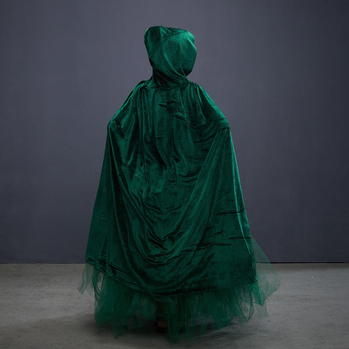 Halloween Costume Witch Children Dress Cloak Broom Set — image 4