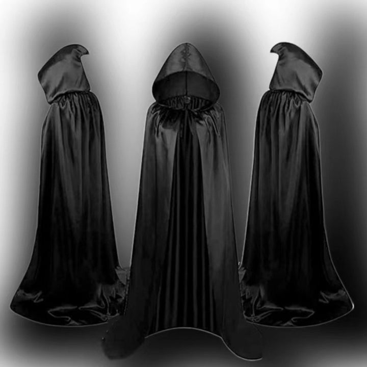 Halloween Cloak Costumes Wizard Cloak For Children Hooded Capes Mantle Black Party Decoration — image 3
