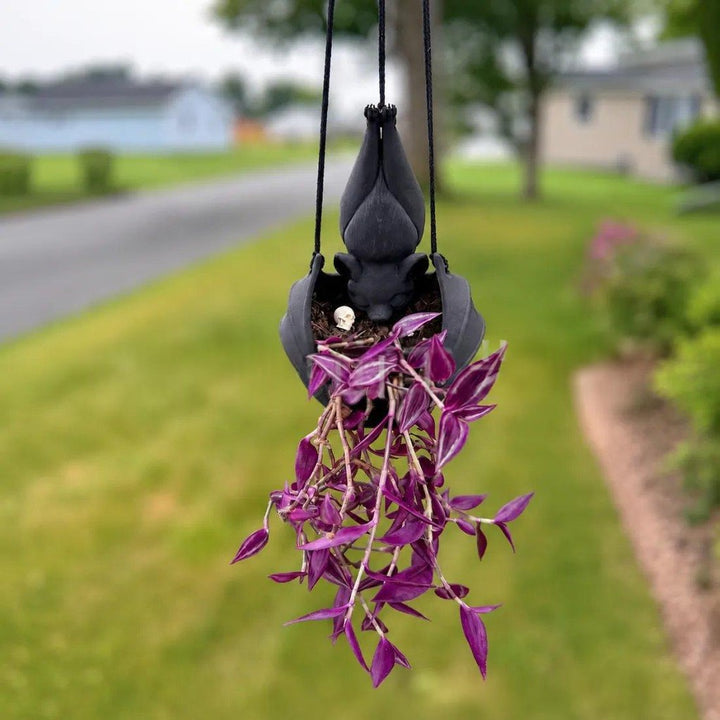 万圣节悬挂式蝙蝠花盆花园装饰品,跨境新款hangingbat,plantpot万圣节 — image 3