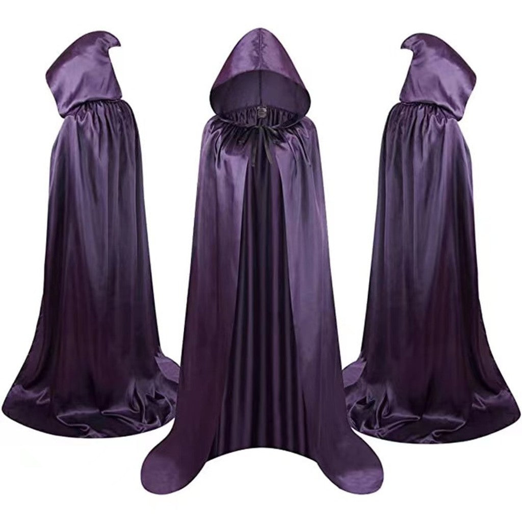 Halloween Cloak Costumes Wizard Cloak For Children Hooded Capes Mantle Black Party Decoration — image 5