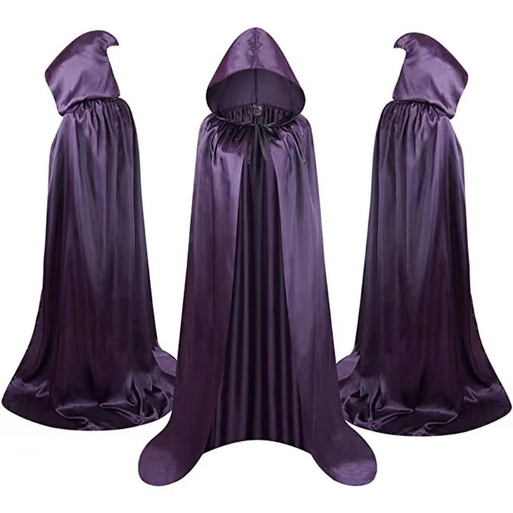 Halloween Cloak Costumes Wizard Cloak For Children Hooded Capes Mantle Black Party Decoration — image 5