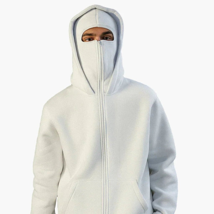 Alex | Unisex Urban Tech Zip Hoodie with Integrated Face Mask — image 1