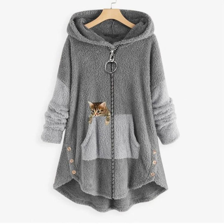Agnes | Plush Pocketed Buttoned Hoodie — image 1