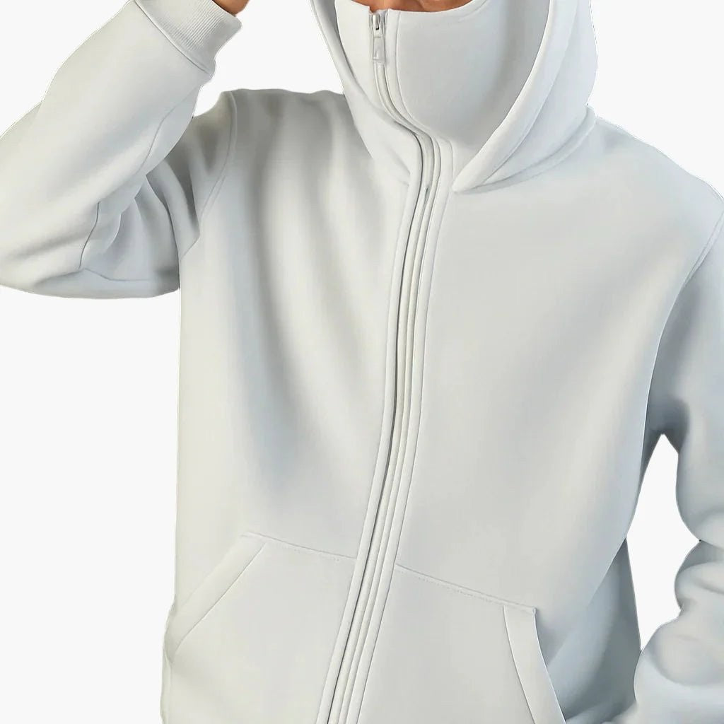 Alex | Unisex Urban Tech Zip Hoodie with Integrated Face Mask — image 5