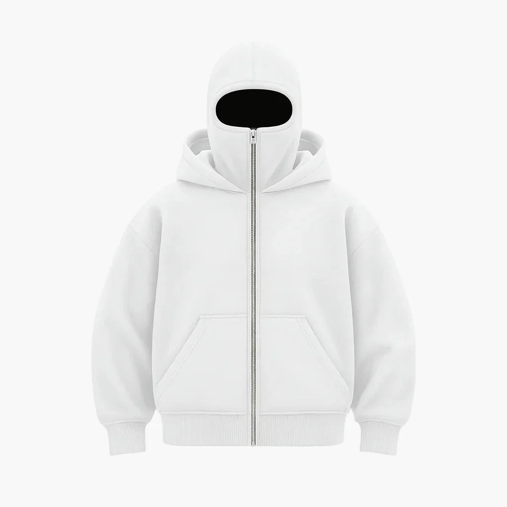 Alex | Unisex Urban Tech Zip Hoodie with Integrated Face Mask — image 6