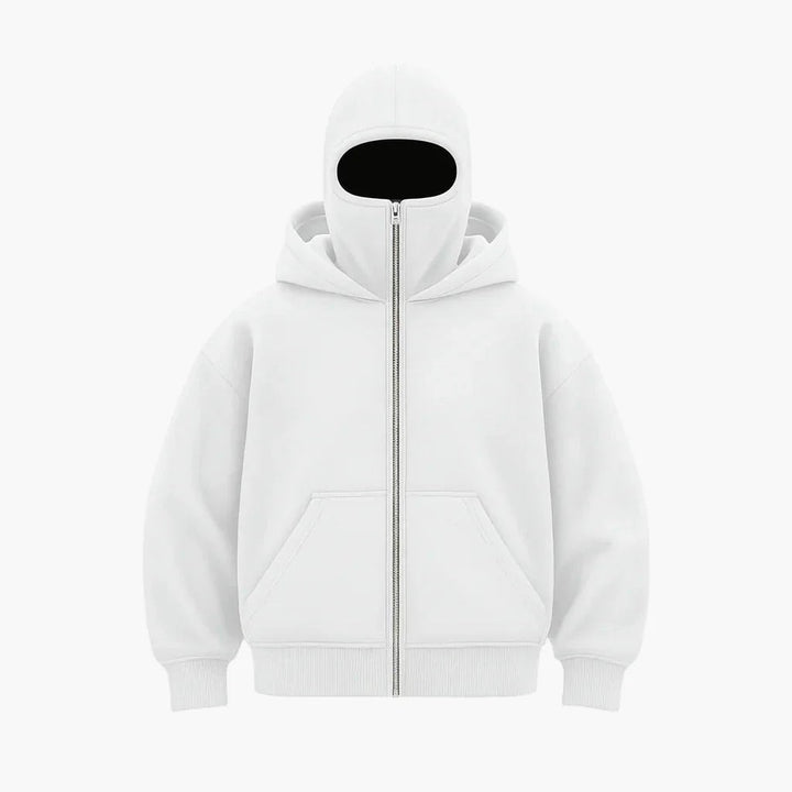 Alex | Unisex Urban Tech Zip Hoodie with Integrated Face Mask — image 6