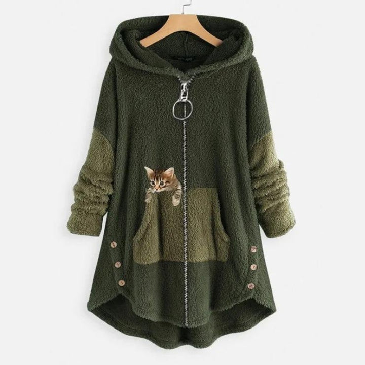 Agnes | Plush Pocketed Buttoned Hoodie — image 3