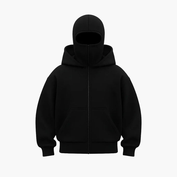 Alex | Unisex Urban Tech Zip Hoodie with Integrated Face Mask — image 7